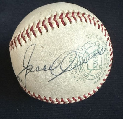 Jesse Owens & Mickey Mantle Signed A.L Joe Cronin Baseball Hof 1960’s Auto Jsa