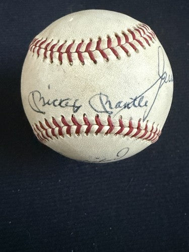 Jesse Owens & Mickey Mantle Signed A.L Joe Cronin Baseball Hof 1960’s Auto Jsa