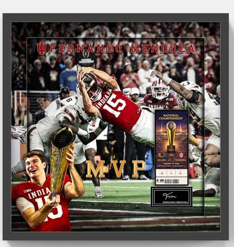 Fernando Mendoza NCAA Indiana Heisman TD Dive 3D Photo Framed Championship MVP