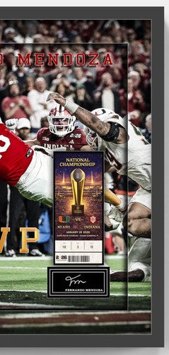 Fernando Mendoza NCAA Indiana Heisman TD Dive 3D Photo Framed Championship MVP