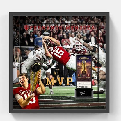 Fernando Mendoza NCAA Indiana Heisman TD Dive 3D Photo Framed Championship MVP