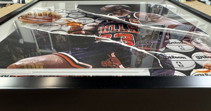 Michael Jordan 26x26 Framed 3D Ripping Through Photo Bulls Basketball Collage