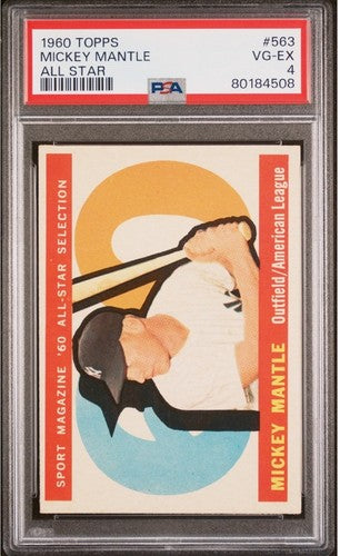Mickey Mantle 1960 Topps All-Star #563 Yankees PSA 4 Razor Sharp Clean Nicer