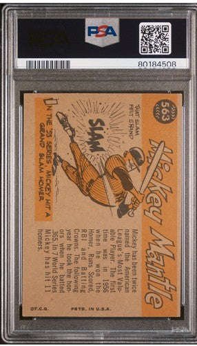 Mickey Mantle 1960 Topps All-Star #563 Yankees PSA 4 Razor Sharp Clean Nicer