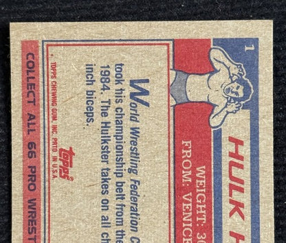 1985 TOPPS WWF  #1 HULK HOGAN ROOKIE Razor Sharp Clean Nm - Mint Pack Fresh Rc