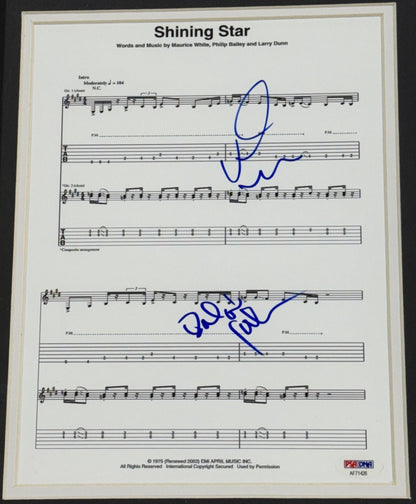 Earth Wind & Fire Shining Star Signed Framed Sheet Music White Johnson Auto PSA