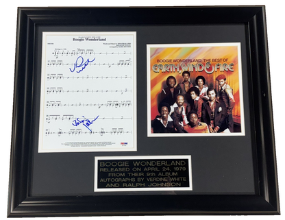 Earth Wind & Fire Boogie Wonderland Signed Sheet Music White Johnson Auto PSA