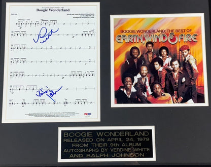 Earth Wind & Fire Boogie Wonderland Signed Sheet Music White Johnson Auto PSA