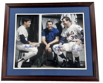 Tom Seaver Nolan Ryan Koosman Signed 16x20 Framed Photo 1969 Mets Auto Steiner