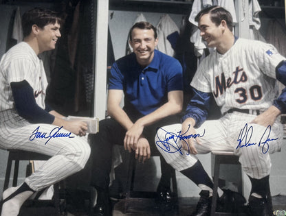 Tom Seaver Nolan Ryan Koosman Signed 16x20 Framed Photo 1969 Mets Auto Steiner