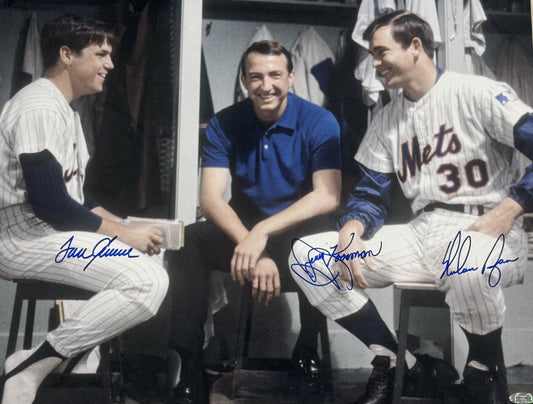 Tom Seaver Nolan Ryan Koosman Signed 16x20 Framed Photo 1969 Mets Auto Steiner