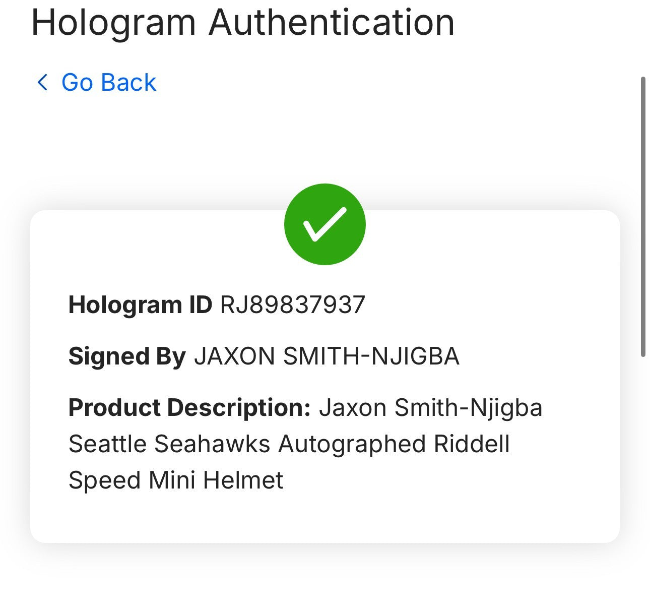 Jaxon Smith Njigba Signed Seattle Seahawks Mini Helmet Auto Fanatics COA