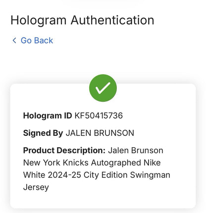 Jalen Brunson Signed Framed City Edition Nike Jersey NY Knicks Auto Fanatics COA