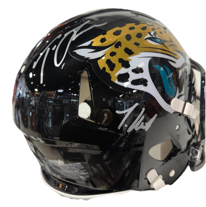 Trevor Lawrence Travis Hunter Jaguars FS Signed Speed Authentic Helmet Fanatics