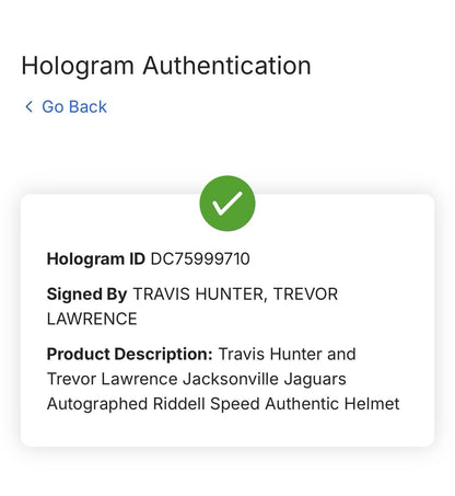 Trevor Lawrence Travis Hunter Jaguars FS Signed Speed Authentic Helmet Fanatics