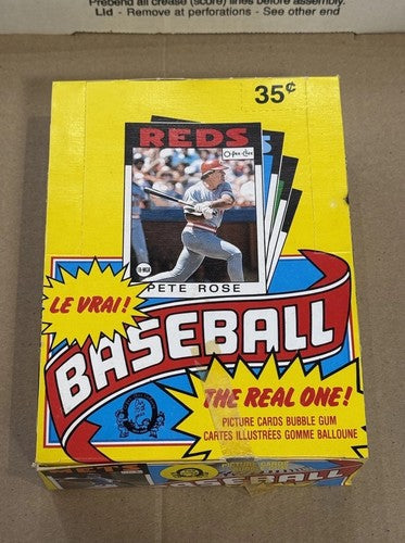 1986 O-Pee-Chee Baseball Wax Box  Sealed 36 Packs With Tape Clemens Puckett