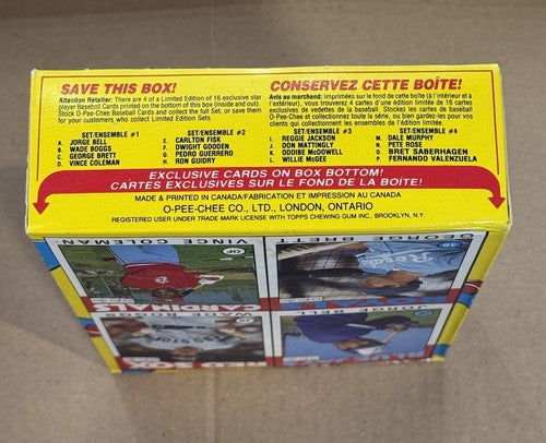 1986 O-Pee-Chee Baseball Wax Box  Sealed 36 Packs With Tape Clemens Puckett