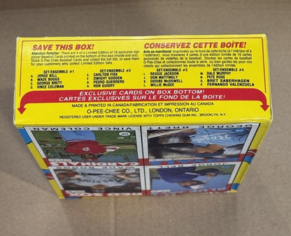 1986 O-Pee-Chee Baseball Wax Box  Sealed 36 Packs With Tape Clemens Puckett