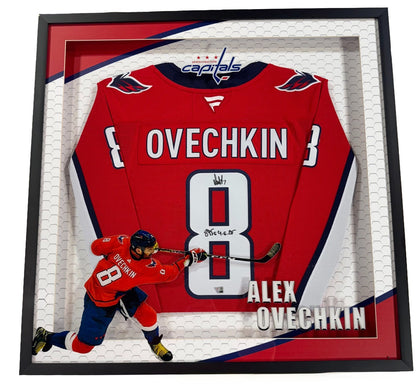 Alex Ovechkin Signed Capitals Jersey 895G ins Framed LED Shadowbox Auto Fanatics