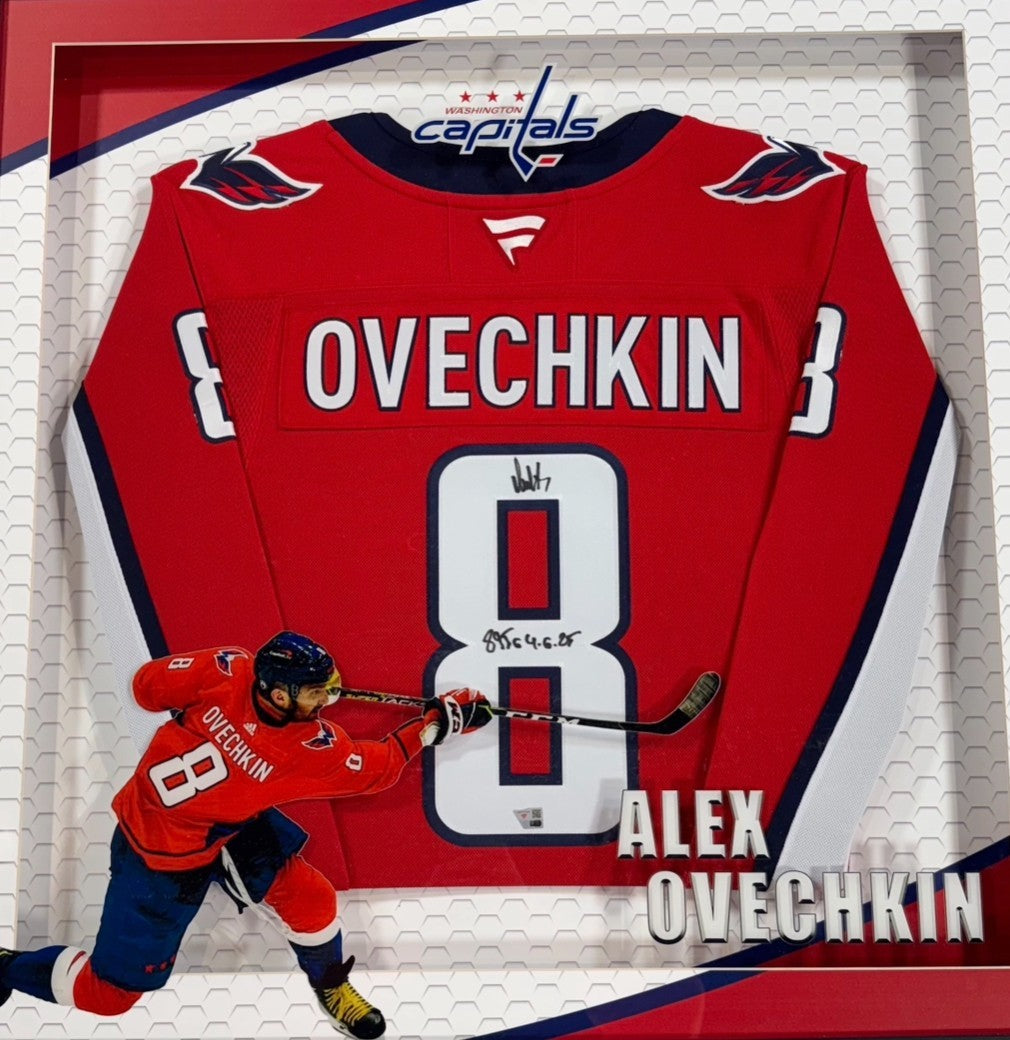 Alex Ovechkin Signed Capitals Jersey 895G ins Framed LED Shadowbox Auto Fanatics
