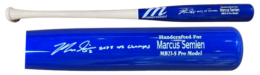 Marcus Semien Signed Marucci Game Model Bat 2023 WS Champs Auto Rangers BAS Mets