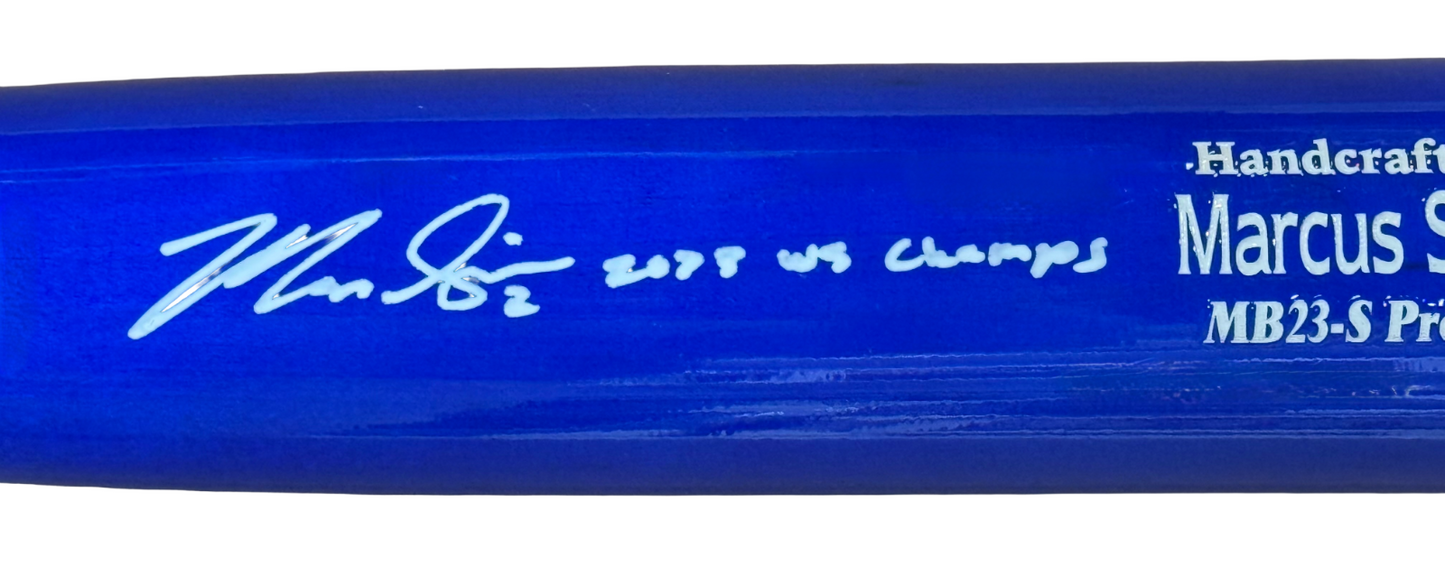 Marcus Semien Signed Marucci Game Model Bat 2023 WS Champs Auto Rangers BAS Mets
