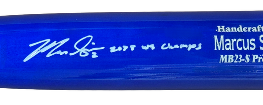 Marcus Semien Signed Marucci Game Model Bat 2023 WS Champs Auto Rangers BAS Mets