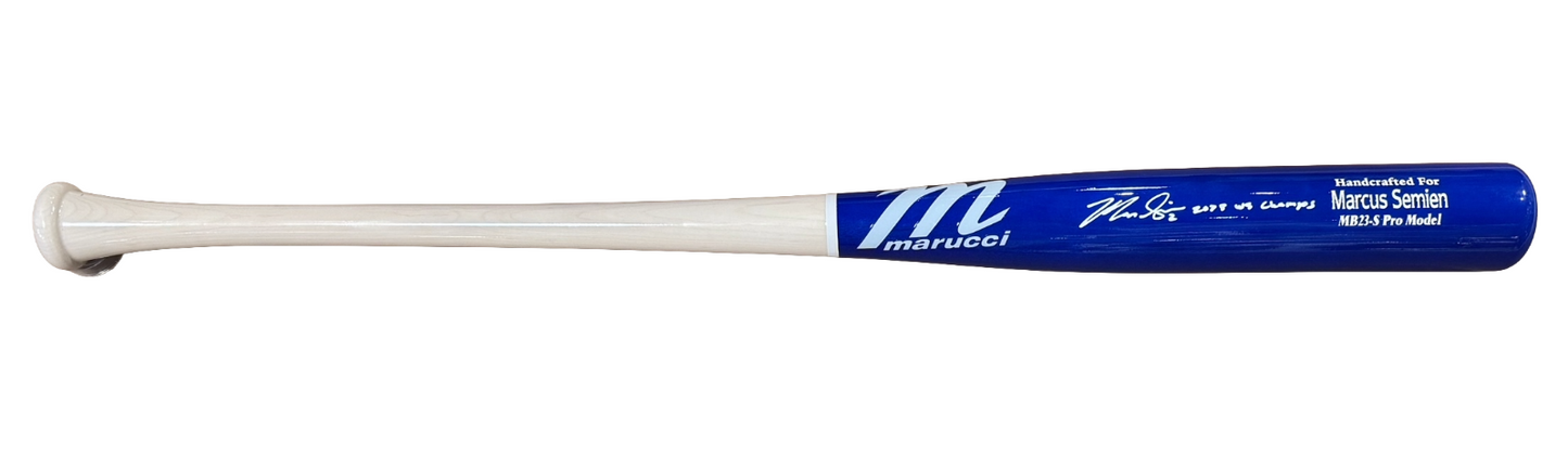 Marcus Semien Signed Marucci Game Model Bat 2023 WS Champs Auto Rangers BAS Mets