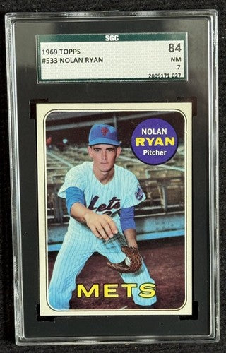 1969 Topps Nolan Ryan #533 Graded SGC 7 Near Mint - Centered High End Mets