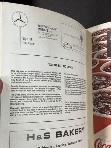 1969 World Series Baseball Program New York Mets @ Baltimore Orioles Unscored