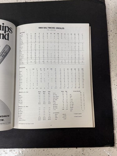 1969 World Series Baseball Program New York Mets @ Baltimore Orioles Unscored
