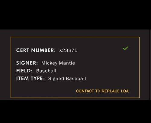 Mickey Mantle Signed Official Regent Baseball NY Yankees Auto Jsa HOF