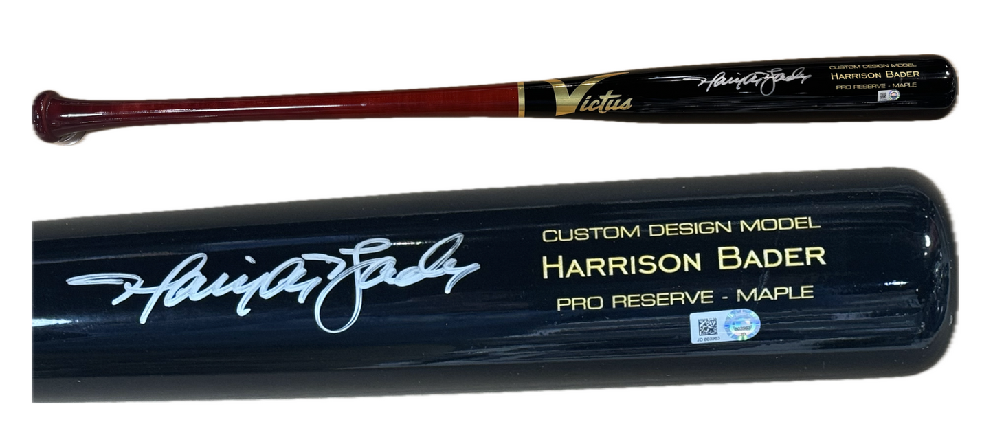 Harrison Bader Signed Victus Game Model Bat Auto MLB Holo COA SF Giants