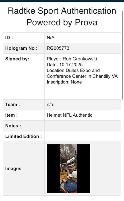 Rob Gronkowski Signed Speed Flex Authentic Helmet Tampa Bay Buccaneers Auto BAS