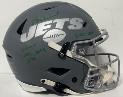 Garrett Wilson Signed Slate Speed Flex Helmet Jets Jets Roy Auto Fanatics /50