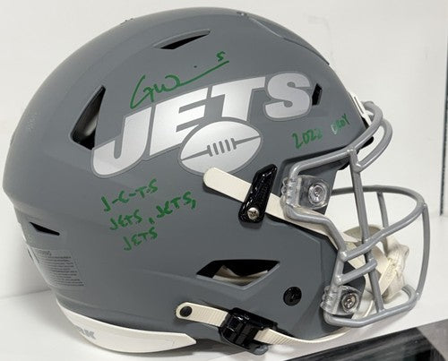 Garrett Wilson Signed Slate Speed Flex Helmet Jets Jets Roy Auto Fanatics /50