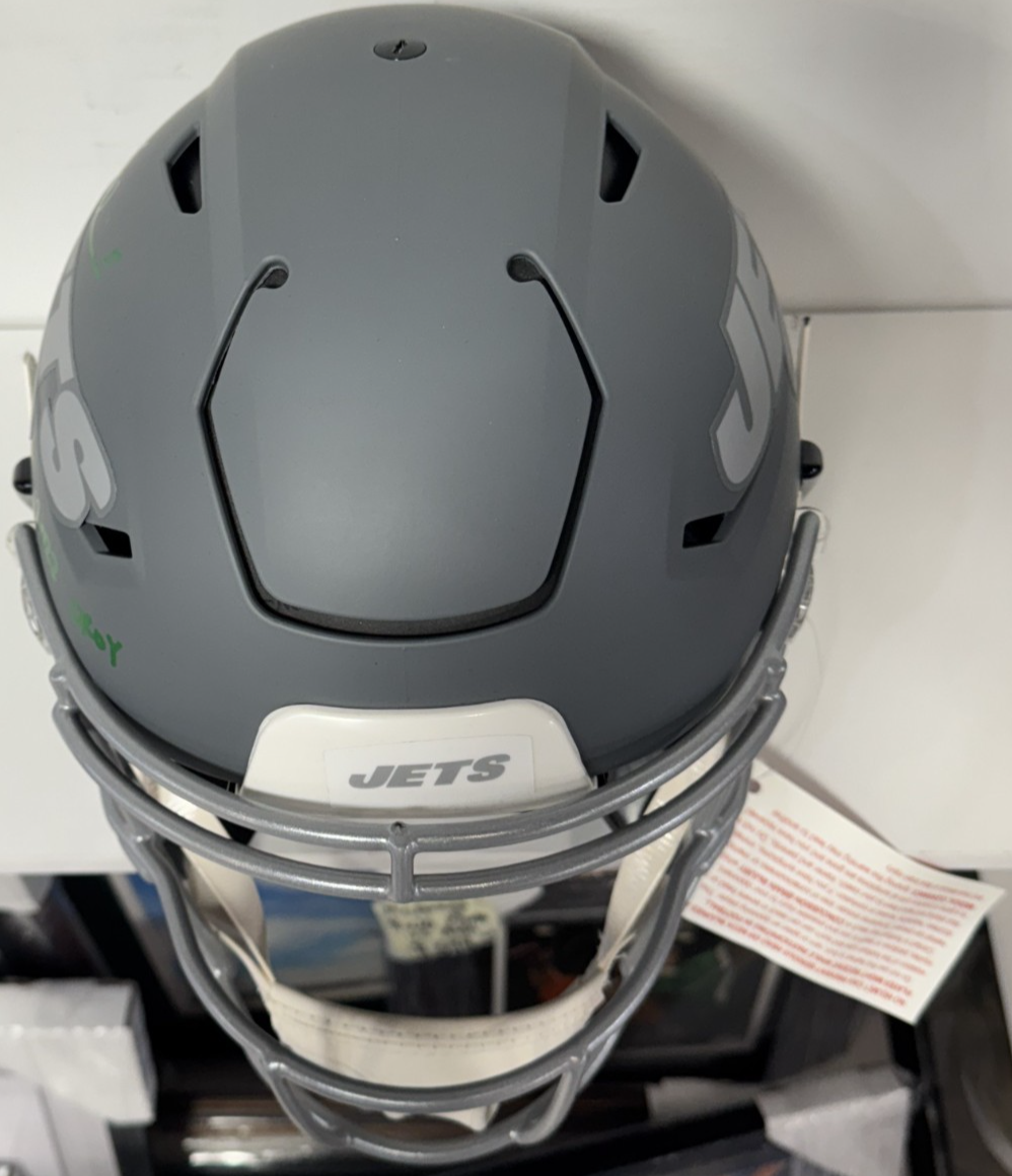 Garrett Wilson Signed Slate Speed Flex Helmet Jets Jets Roy Auto Fanatics /50