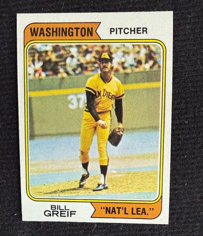 1974 Topps Washington Nat'l Lea Team Colbert Greif Baseball Lot 8 Nice Ex - Nm