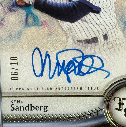 2025 Topps Five Star Gold Ryne Sandberg  Auto /10 Encased Chicago Cubs Mint HOF