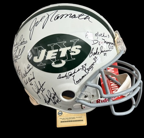1969 Jets SB Team Signed Pro Line Authentic FS Helmet Auto Joe Namath Steiner