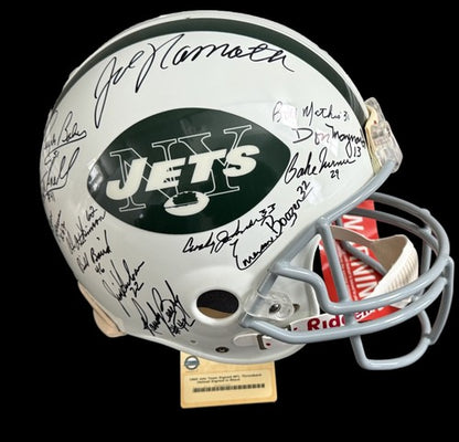 1969 Jets SB Team Signed Pro Line Authentic FS Helmet Auto Joe Namath Steiner