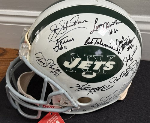 1969 Jets SB Team Signed Pro Line Authentic FS Helmet Auto Joe Namath Steiner