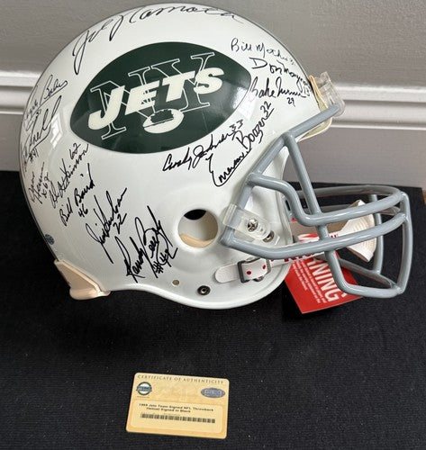1969 Jets SB Team Signed Pro Line Authentic FS Helmet Auto Joe Namath Steiner