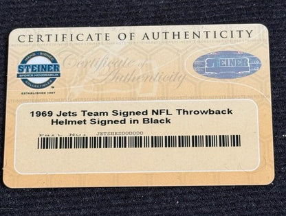 1969 Jets SB Team Signed Pro Line Authentic FS Helmet Auto Joe Namath Steiner