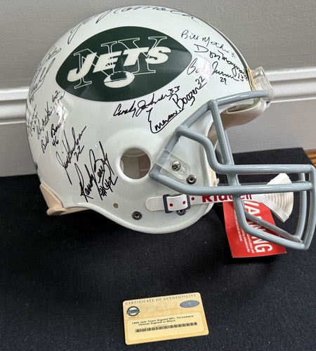 1969 Jets SB Team Signed Pro Line Authentic FS Helmet Auto Joe Namath Steiner