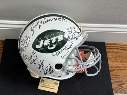 1969 Jets SB Team Signed Pro Line Authentic FS Helmet Auto Joe Namath Steiner
