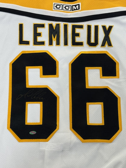 Mario Lemieux Signed Vintage CCM Fight Strap Jersey Penguins Auto Steiner COA