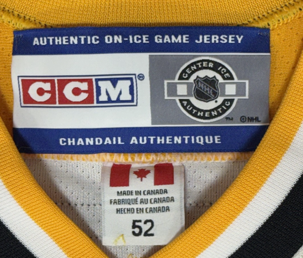 Mario Lemieux Signed Vintage CCM Fight Strap Jersey Penguins Auto Steiner COA