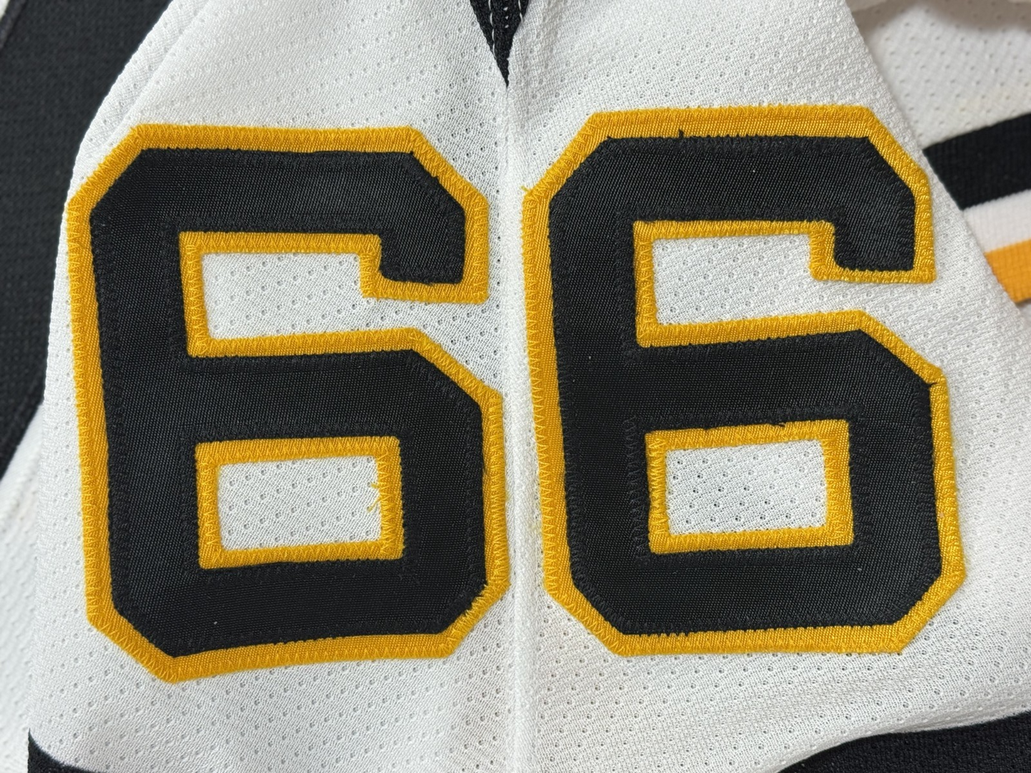 Mario Lemieux Signed Vintage CCM Fight Strap Jersey Penguins Auto Steiner COA