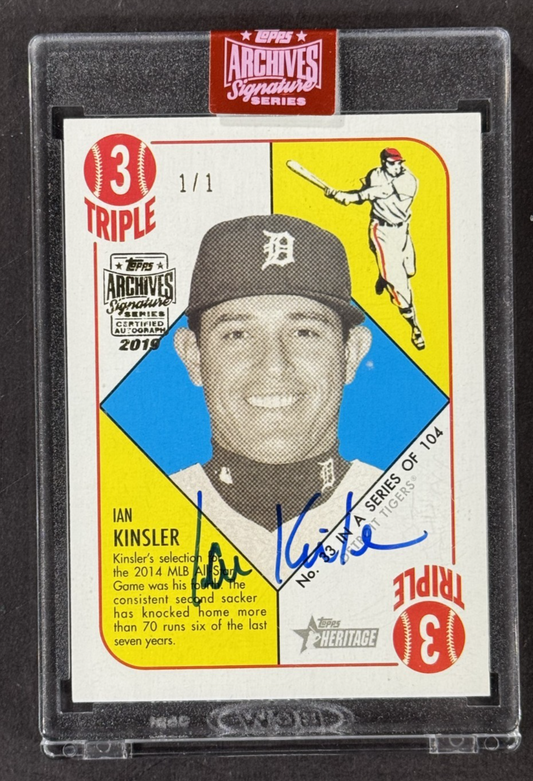 2015 Topps Archives Ian Kinsler 1/1 Auto Encased Detroit Tigers Mint